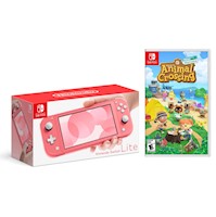 Consola Nintendo Switch Lite Coral + Animal Crossing Nintendo Switch